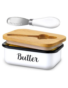 Plato de Mantequilla LANDNEOO con Tapa y Cuchillo Acero Inoxidable