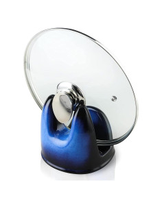Soporte para Tapa de Olla Nihow Cerámica 14cm Negro y Azul
