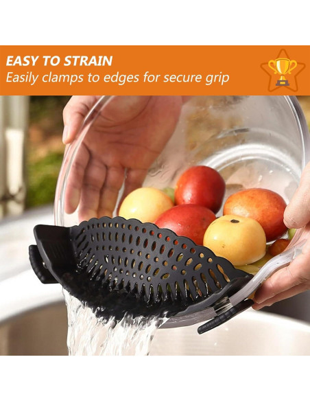 Colador de Silicona Clip-On Liboyixi para Ollas y Sartenes Colador de Silicona Clip-On Liboyixi para Ollas y Sartenes