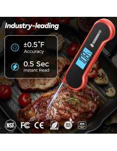 Termómetro Digital de Carne ThermoMonster Rojo 0.5s Preciso 2