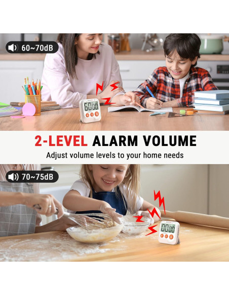 Temporizador Digital ThermoPro TM03 - 2 Paquetes, Alarma Ajustable