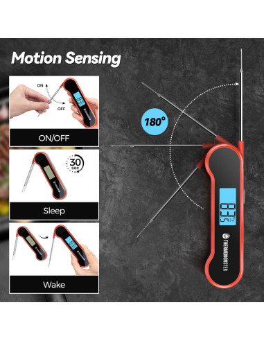 Termómetro Digital de Carne ThermoMonster Rojo 0.5s Preciso