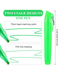120 Mini Marcadores Fluorescentes Tolare Punta Chisel 8.5cm 2