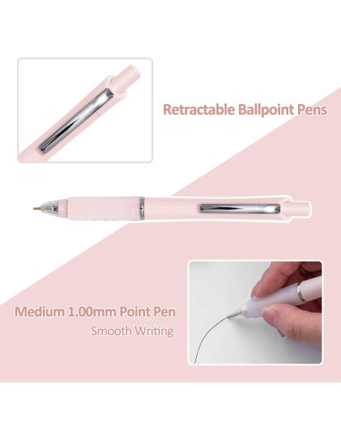 Bolígrafos Aisibeiger Tinta Negra 1.0mm Antideslizante (6 Pzs)