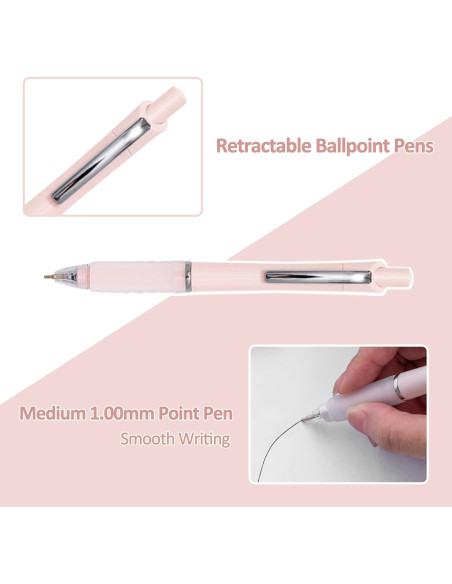 Bolígrafos Aisibeiger Tinta Negra 1.0mm Antideslizante (6 Pzs)