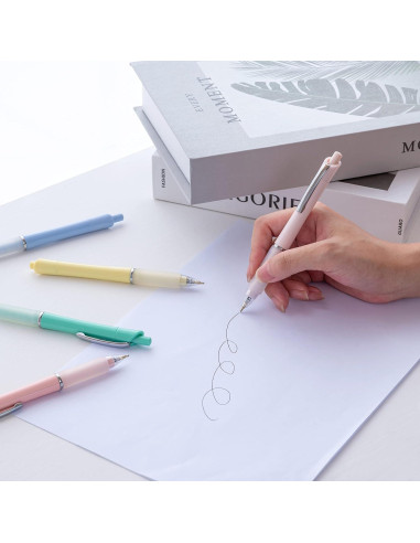 Bolígrafos Aisibeiger Tinta Negra 1.0mm Antideslizante (6 Pzs)