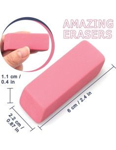Borradores Tamaki Rosados para Lápiz - Paquete de 6 2