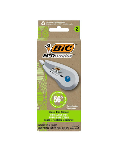 Cinta Correctora BIC Ecolutions Wite-Out 2 Unidades 6.04m