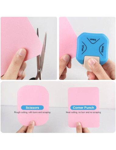 Perforadora de Esquinas Redondeadas MECHEER 3 en 1 - Azul