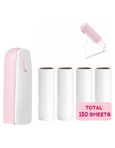 Mini Rodillo Quitapelusas Portátil Nueknp 150 Hojas Rosa