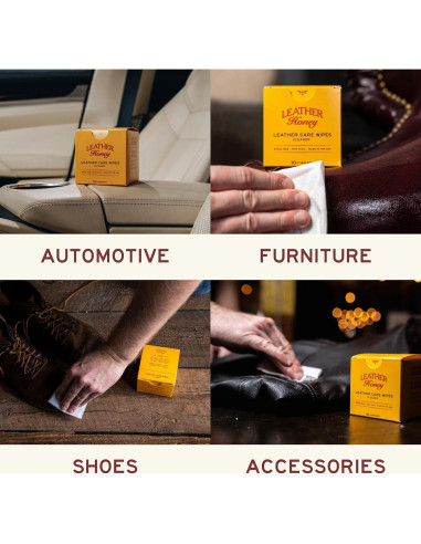 Toallitas Limpiadoras de Cuero Leather Honey - 10 Unidades