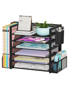 Organizador de Escritorio Simple Trending 6 Niveles Negro