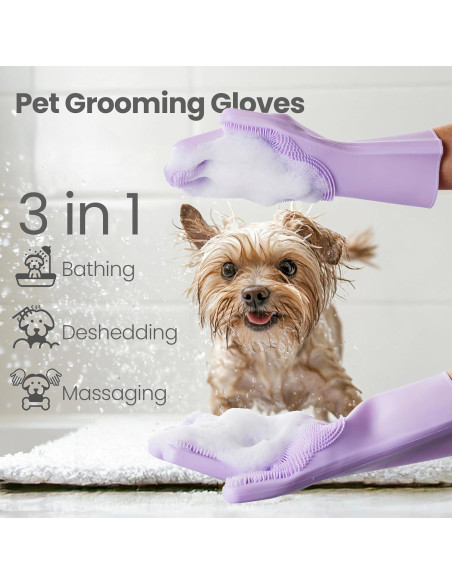 Guantes de Lavado para Perros DELOMO - Silicona Suave 1 Par Guantes de Lavado para Perros DELOMO - Silicona Suave 1 Par