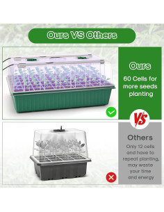 Kit de Inicio de Semillas Autorriego BlumWay 120 Celdas con Luz 2