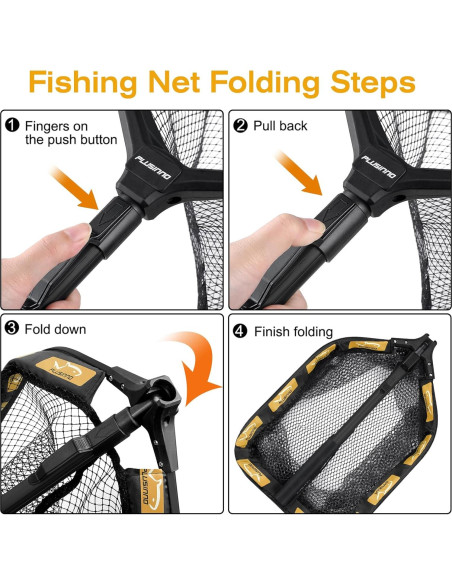 Red de Pesca Flotante PLUSINNO 30 cm Naranja Plegable