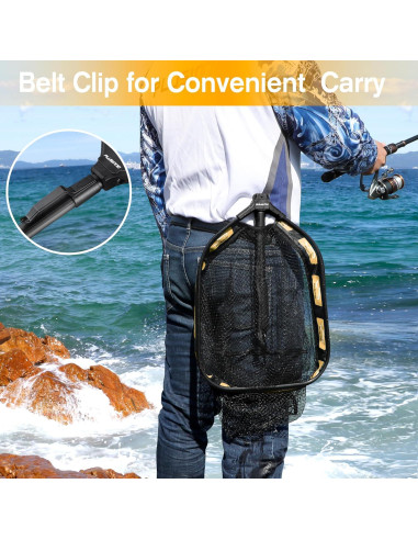 Red de Pesca Flotante PLUSINNO 30 cm Naranja Plegable