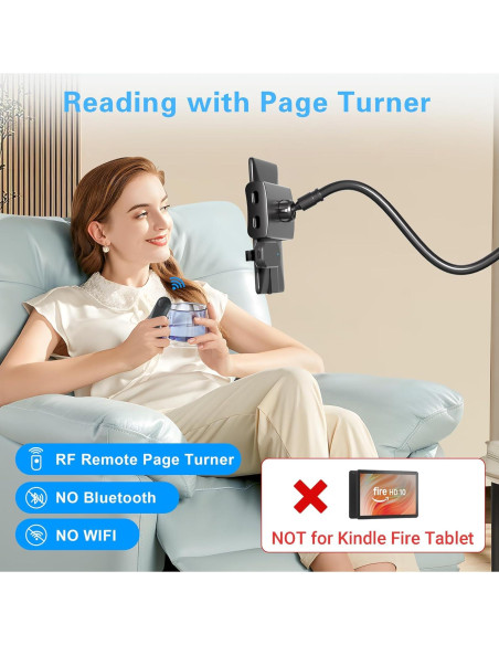 Soporte de Cuello de Ganso para Tableta Kefotic K2 con Control Remoto