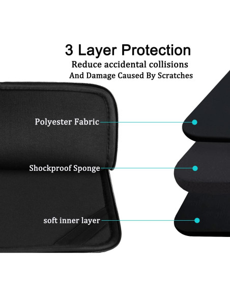 Funda para Laptop 15.6" BOOEUDI Negra, Protectora y Ligera Funda para Laptop 15.6" BOOEUDI Negra, Protectora y Ligera
