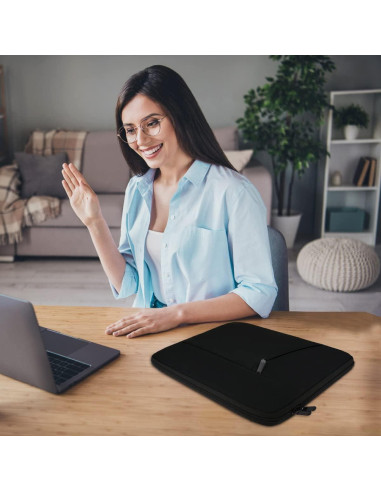 Funda para Laptop 15.6" BOOEUDI Negra, Protectora y Ligera