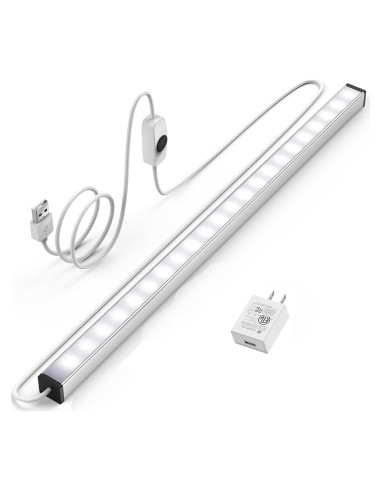 Barra de Luz LED ASOKO 30 cm Regulable 5000K USB para Gabinete