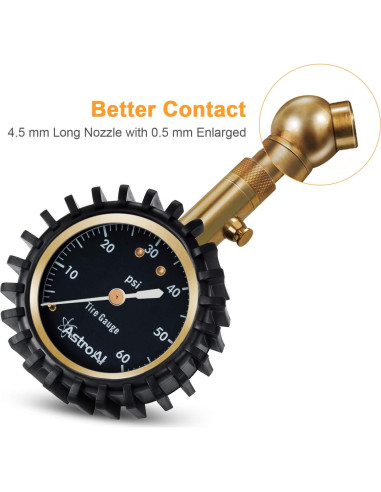 Medidor de Presión de Neumáticos AstroAI 0-4.14 Bar 2"