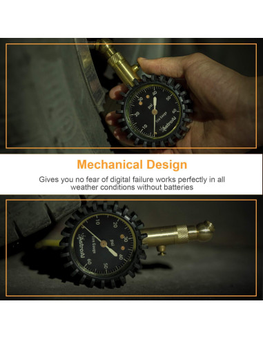 Medidor de Presión de Neumáticos AstroAI 0-4.14 Bar 2"