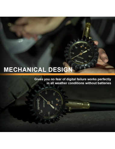 Medidor de Presión de Neumáticos AstroAI 0-4.14 Bar 2"