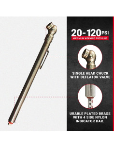 Medidor de Presión de Neumáticos Milton S-925 20-120 PSI 2