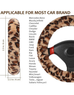 Cubierta de Volante Accmor Piel de Conejo Marrón Universal 2