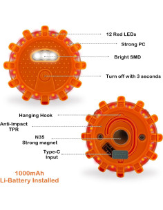 Flares LED Ecoangel 6 Pack USB-C Recargables 1000mAh 2