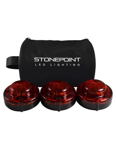 Kit de 3 Bengalas LED de Emergencia StonePoint con Base Magnética
