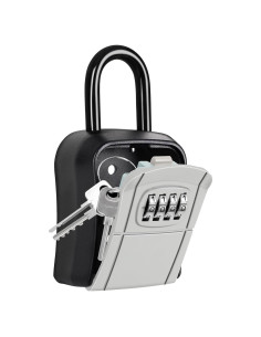 Caja de Llaves Portátil Fayleeko con Cerradura 4 Dígitos Gris