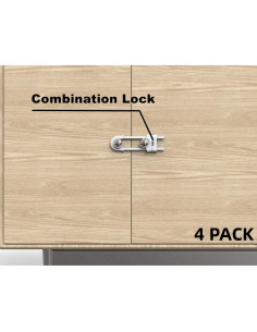 4 Cerraduras de Puerta de Armario Deslizante a Prueba de Niños - Blanco 2