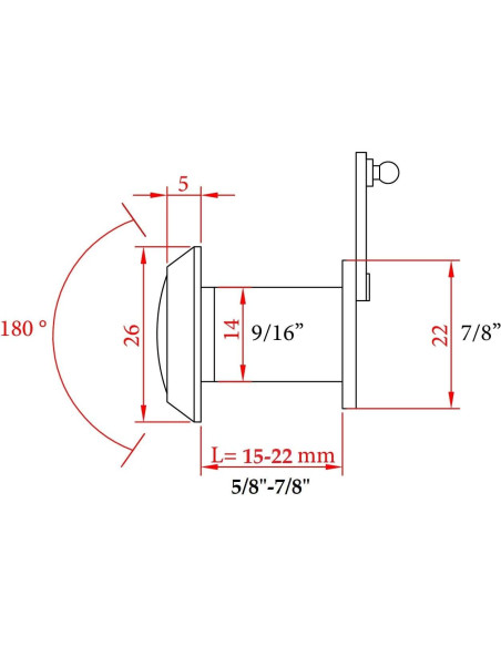 Mirador de Puerta Latón 5/8" y 7/8" - Alta Seguridad