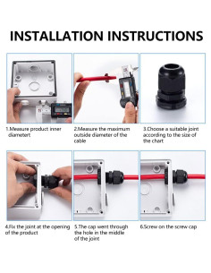Entradas de Cable 3/4" NPT AIRIC 6 Pcs Nylon IP68 Impermeable 2