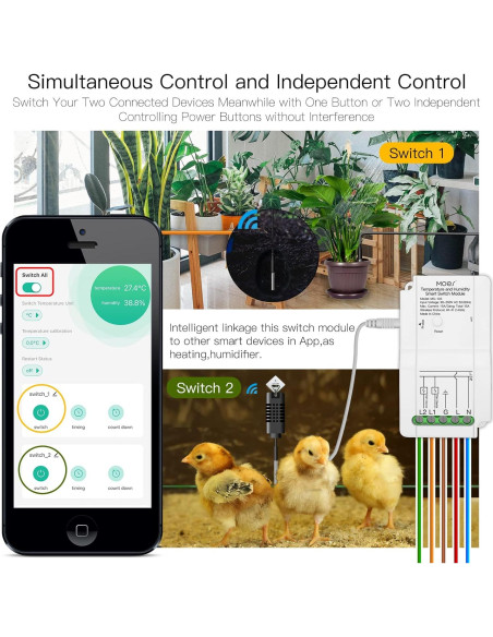 Módulo Interruptor Temperatura WiFi MOES WM-103T con Sonda