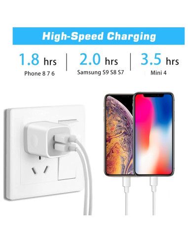 Cargador de Pared USB Doble 2.1A X-EDITION Paquete de 4