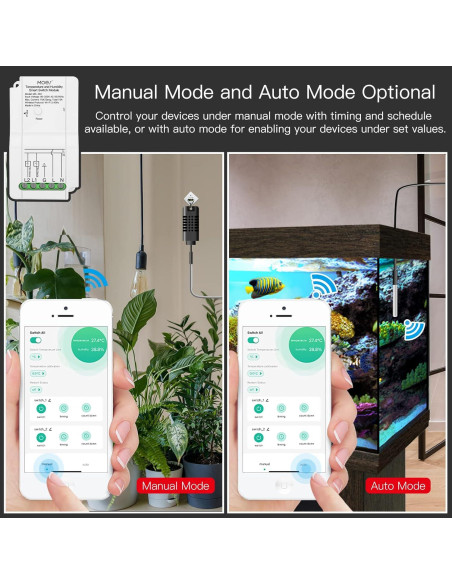 Módulo Interruptor Temperatura WiFi MOES WM-103T con Sonda