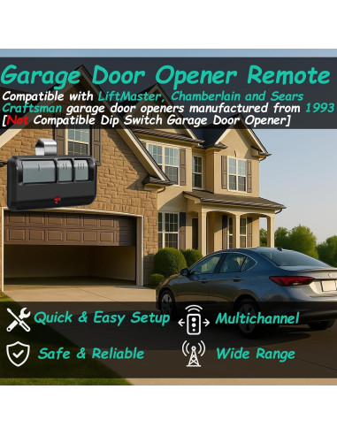 Control Remoto de Garaje Datonten 893MAX Universal 2 Piezas