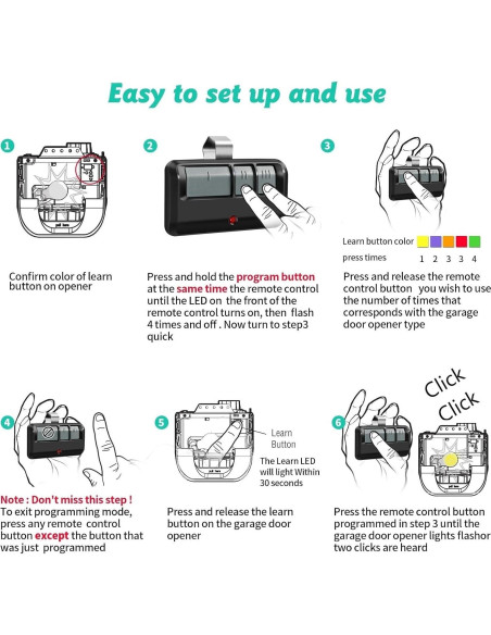 Control Remoto de Garaje Datonten 893MAX Universal 2 Piezas