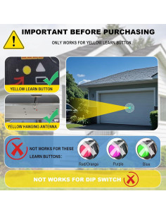 Control Remoto de Puerta de Garaje QSDIYRF 891LM Amarillo Security+2.0 2