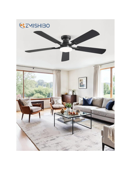 Ventilador de Techo ZMISHIBO 52" con Luz LED y Control Remoto Ventilador de Techo ZMISHIBO 52" con Luz LED y Control Remoto