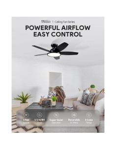 Ventilador de Techo VONLUCE 106.68 cm con Luz LED y Control Remoto 2