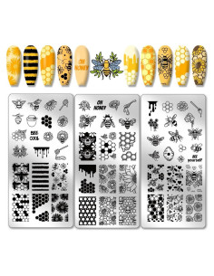 Placas de Estampado de Uñas PH PandaHall 3 Piezas - Acero Inoxidable