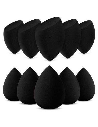Esponjas de Maquillaje InnoGear 10 Pcs Set Negro Básico