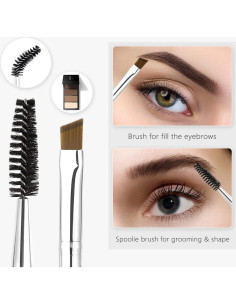 Brocha de Cejas Angulada Doble Cara Qiipii - 153mm 2