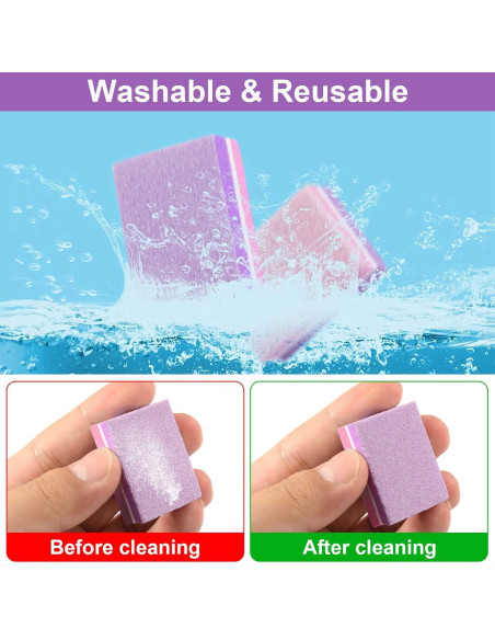 CGBE Mini Pulidores de Uñas 100/180 Grano 50PCS Rosa-Púrpura
