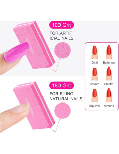 Bloque de Lima de Uñas Diesisa Rosa 100/180 Grano 30 Unidades 2