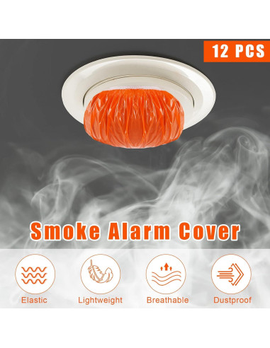 Cubiertas de Detector de Humo Tessco 12 Piezas Naranjas