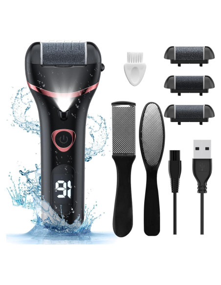 Removedor de Callos Eléctrico Geopu, Kit Pedicura 3 Rodillos